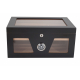 Humidor Chest with Windows on Side Black