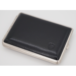 2nd Choice: GERMANUS Cigarette Case Metal with Leather Application - Made in Germany - Design Leather II