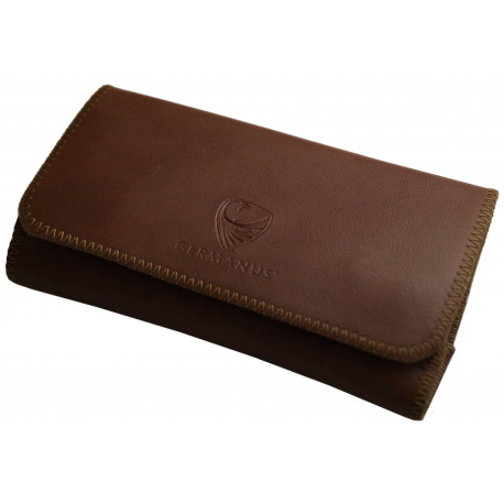 GERMANUS Tobacco Pouch - Leather Free, vegan, vegetarian - Made in EU - Pocket Atrobrunus, brown