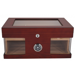 Humidor Truhe mit Sichtfenster braun