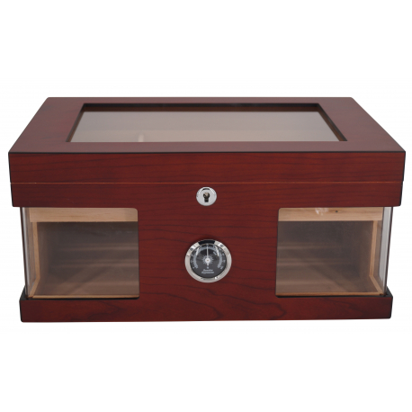 Humidor Truhe mit Sichtfenster braun