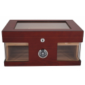 GERMANUS Humidor Chest with Windows on Side Brown
