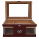 Humidor Chest with Windows on Side Brown