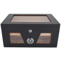 GERMANUS Humidor Chest with Windows on Side Black