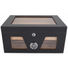 Humidor Chest with Windows on Side Black