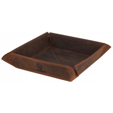 GERMANUS Leather Tray Organizer Brown