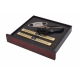 GERMANUS Cigar Humidor Set in Brown with Cutter and Ashtray for ca 75 cigars