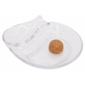 GERMANUS Pipe Ashtray from solid Glass, Leaf