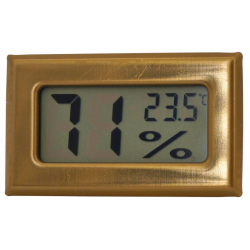 GERMANUS Digital Humidor Hygrometer Gold - Metal Cover