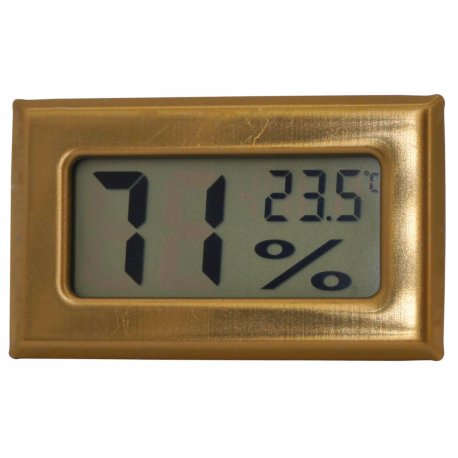 GERMANUS Digital Humidor Hygrometer Gold - Metal Cover