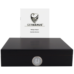 GERMANUS Humidor für ca. 30 Zigarren Movella II mit Befeuchter und Hygrometer