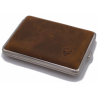 GERMANUS Cigarette Case Metal with Calf Leather Application - Made in Germany - Design Wild Bull