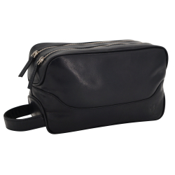 GERMANUS Culture Bag from Leather in Black, 3604