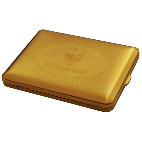 GERMANUS Cigarette Case with Genuine Gold - 100mm - Made in Germany - Design GERMANUS Engraving