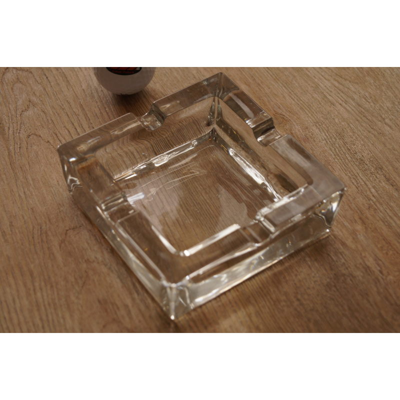 Cigar ashtray crystal glass trapeze shape, 1 rest