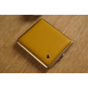 GERMANUS Cigarette Case Metal with Calf Leather Application - Made in Germany - Design Yellow Leather