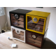 Humidor cabinet cube in yellow white brown black