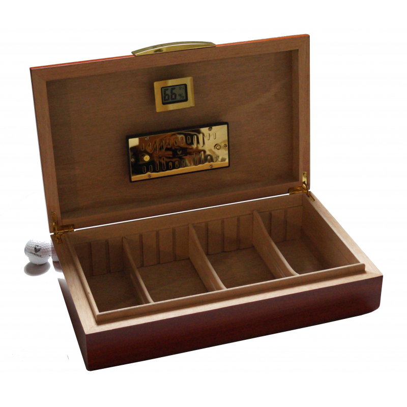 GERMANUS Licca Cigar Humidor With Digital Hygrometer And Crystal Humidifier NEW 