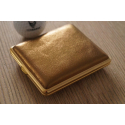 GERMANUS Cigarette Case Metal with Calf Leather Application - Made in Germany - Design Gold Leather