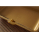 GERMANUS Zigarettenetui - Metall mit Leder Bezug - Made in Germany  - Design Hirsch Leder Rot Gold