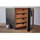 Humidor cabinet cube in yellow white brown black