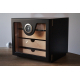 Humidor cabinet cube in yellow white brown black