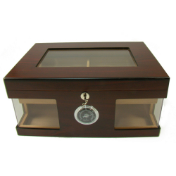Humidor Chest with Windows on Side Brown