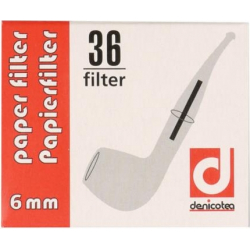 Corncob Filter - Deutsche Denicotea Pfeifenfilter - 6 mm - 36 Stück