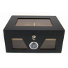 Humidor Chest with Windows on Side Black