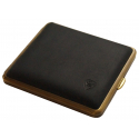 GERMANUS Cigarette Case Metal with Calf Leather Application - Made in Germany - Design Black Bull