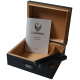 GERMANUS Black Cigar Humidor with Digital Hygrometer for ca 50 cigars