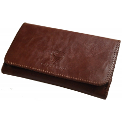 GERMANUS Tobacco Pouch - Leather Free, vegan, vegetarian - Made in EU - Pocket Atrobrunus, brown