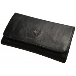 GERMANUS Tobacco Pouch - Leather Free, vegan, vegetarian - Made in EU - Pocket Mavros, black