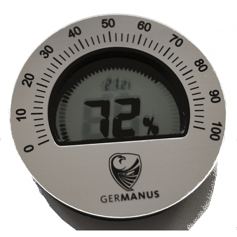 GERMANUS Adjustable Digital Humidor Hygrometer - Round Germanus