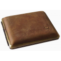 GERMANUS Cigarette Case Metal with Calf Leather Application - Made in Germany - Design Wild Bull II
