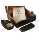 GERMANUS Zigarren Humidor Set mit in schwarz für ca. 50 Zigarren