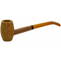 Original Missouri Quality Corncob Pipe - Shape: Tom Sawyer - Long Feather Smooth, Bent