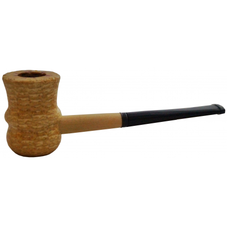 Original Missouri Qualitäts Corncob Pfeife - Shape: Curl, Filterlos, Billiard