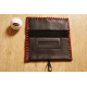 TObacco Pouch from Black Leather with Red Stitching