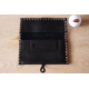 TObacco Pouch from Black Leather with Grey Stitching