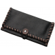 TObacco Pouch from Black Leather with Grey Stitching