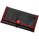TObacco Pouch from Black Leather with Red Stitching