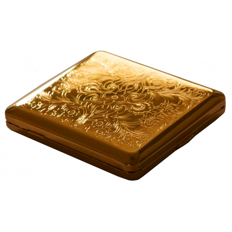 Cigarette Case with Genuine Gold - Made in Germany - Design V - GERMANUS Venetian Engraving