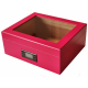 GERMANUS Pink Cigar Humidor with Digital Hygrometer for ca 50 cigars