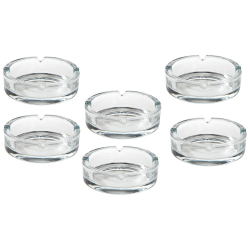 6 x Aschenbecher Glas für Zigaretten - Modell Classic 3 Bunt, klein