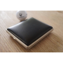 GERMANUS Cigarette Case Metal with Leather Application - Made in Germany - Design Leather 2 - Spring Mechanism