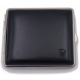 GERMANUS Cigarette Case Metal with Leather Application - Made in Germany - Design Leather Black