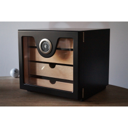 GERMANUS Cigar Humidor Cabinet: Cube basic, Black