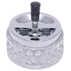 Ashtray with Rotatable Tray in Art Déco Style, transparent