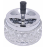 Ashtray with Rotatable Tray in Art Déco Style, transparent